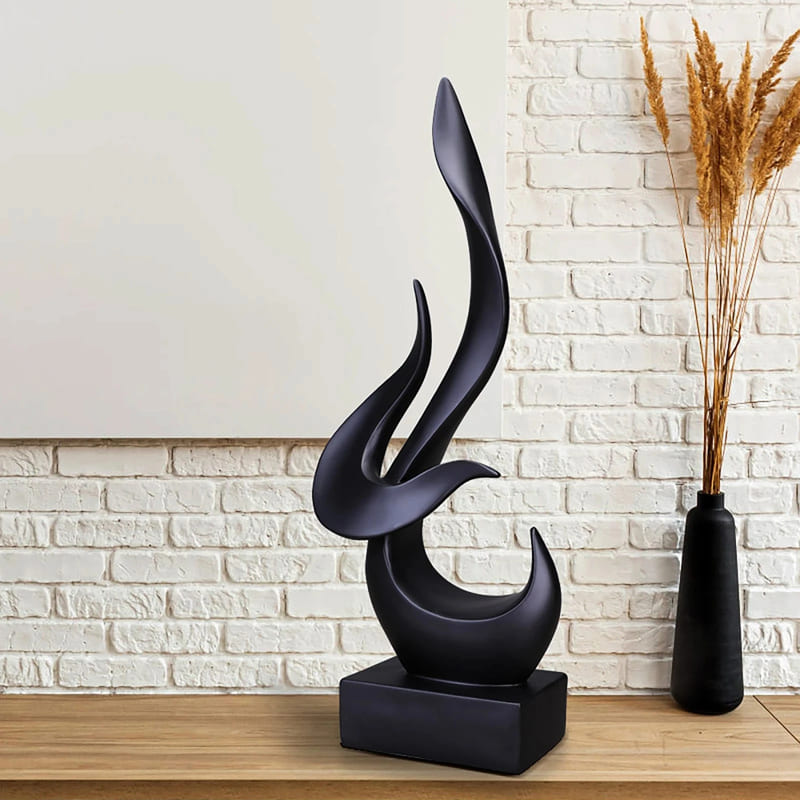 Escultura de Resina Abstrata Chamas